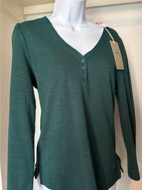 Tommy Bahama Ashby Isles Puff Sleeve Tshirt Brand New Small Forest Green